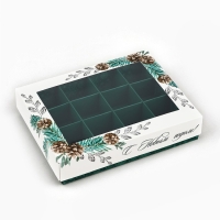 Коробка складная под 12 конфет &laquo;Еловый аромат&raquo;, 14.4 х 18.4 х 3.8 см, Новый год