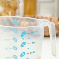 Стакан мерный Доляна &laquo;Колор&raquo;, 1,5 л, 18&times;13&times;16 см, прозрачный