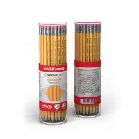 Карандаш чернографитный с ластиком ErichKrause Amber 101, НВ, грифель d=2.2 мм, дерево, шестигранный в тубусе