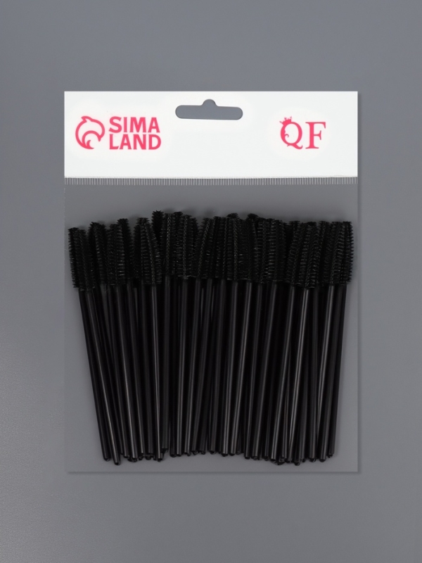 Щёточки для бровей и ресниц, силиконовые, набор - 50 шт, 10,5 см, цвет чёрный Щёточки для бровей и ресниц, силиконовые, набор - 50 шт, 10,5 см, цвет чёрный