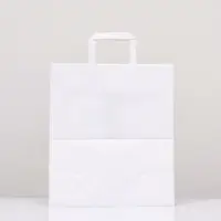Пакет крафт без печати, белый, плоская ручка 28 х 15 х 32 см