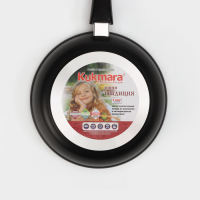 Сковорода &laquo;Традиция&raquo;, d=24 см, стеклянная крышка, съёмная ручка, антипригарное покрытие, цвет чёрный