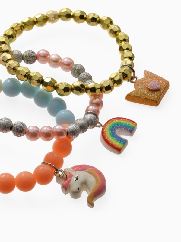 Браслет детский Браслет детский "Выбражулька" 3шт, сияние, единорог, радуга, корона, цветной