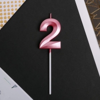 Свеча для торта, цифра &laquo;2&raquo;, 11,5 х 2,3 см