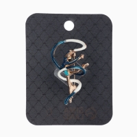 Брошь &laquo;Гимнастка&raquo; с лентой, цвет синий в золоте