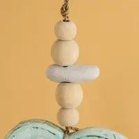 Подвеска декоративная "Сердечки" дерево, камень 13х3х100 см