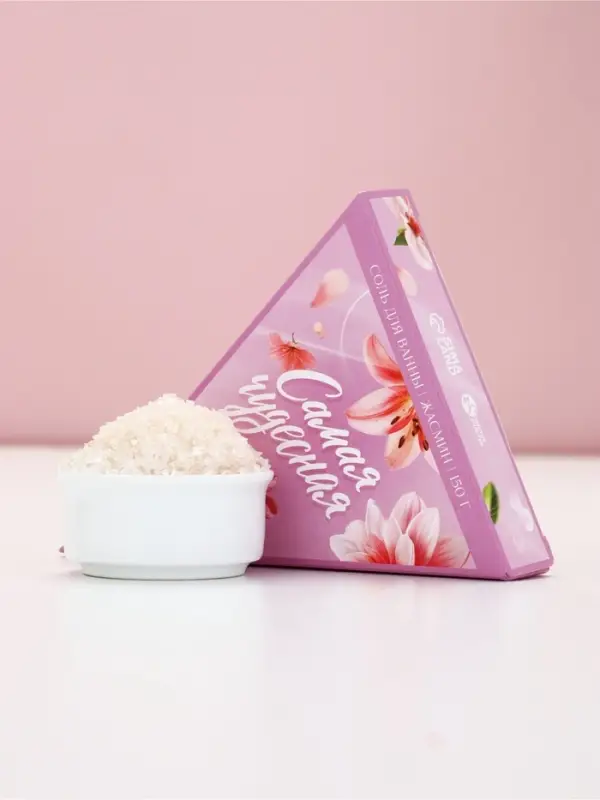 Чистое счастье Женский набор соли в коробке торте, роза, 150 гр