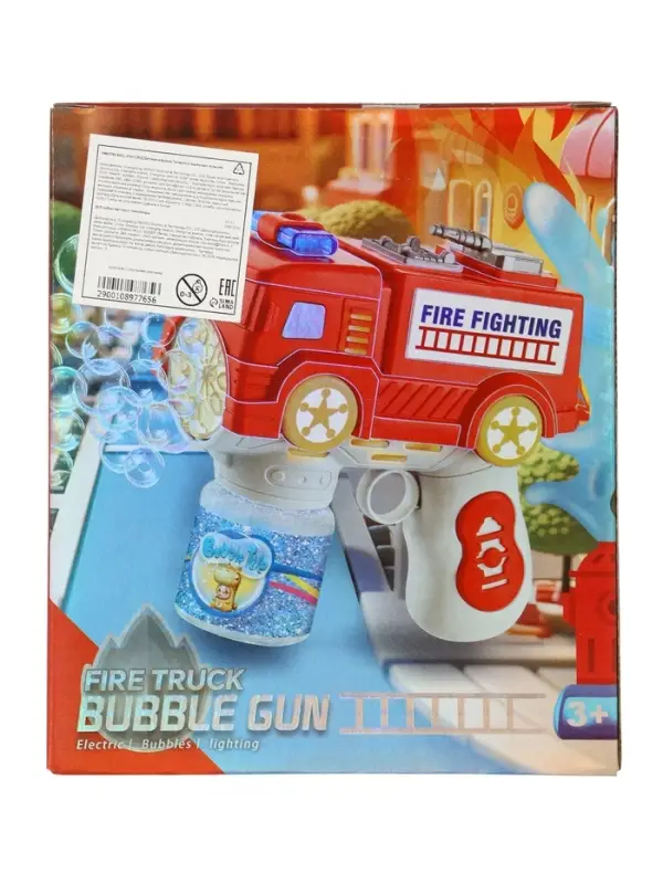 Генератор мыльных пузырей "Пожарная машина", световые эффекты, работает от батареек