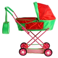 Коляска кукольная №4, цвет красно-зелёный Коляска кукольная №4, цвет красно-зелёный