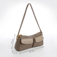 Сумка женская TEXTURA, средний размер, цвет бежево-серый