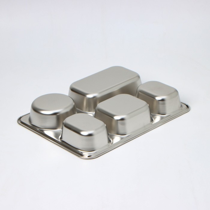 Поднос из нержавеющей стали, 5 секций, 28&times;22&times;4 см