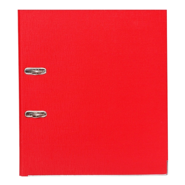 Папка-регистратор А4, 75 мм, Calligrata, ПВХ, тиснение Папка-регистратор А4, 75 мм, Calligrata, ПВХ, тиснение "лен", металлическая окантовка, карман на корешок, собранная, красная, микс