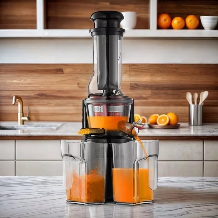 Соковыжималка Kitfort КТ-1162, шнековая, 150 Вт, 1/1 л, 50 об/мин, чёрная Соковыжималка Kitfort КТ-1162, шнековая, 150 Вт, 1/1 л, 50 об/мин, чёрная