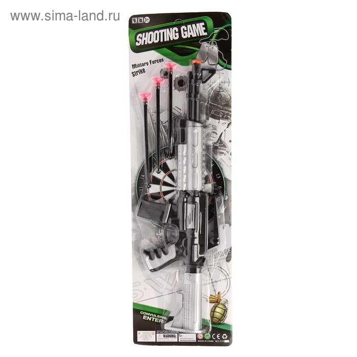 Автомат «М-16», стреляет присосками, цвета МИКС Автомат «М-16», стреляет присосками, цвета МИКС