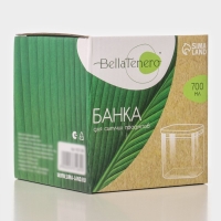 Банка стеклянная для хранения сыпучих продуктов BellaTenero &laquo;Эко. Квадратная&raquo;, 700 мл, 10&times;10,5 см, с бамбуковой крышкой