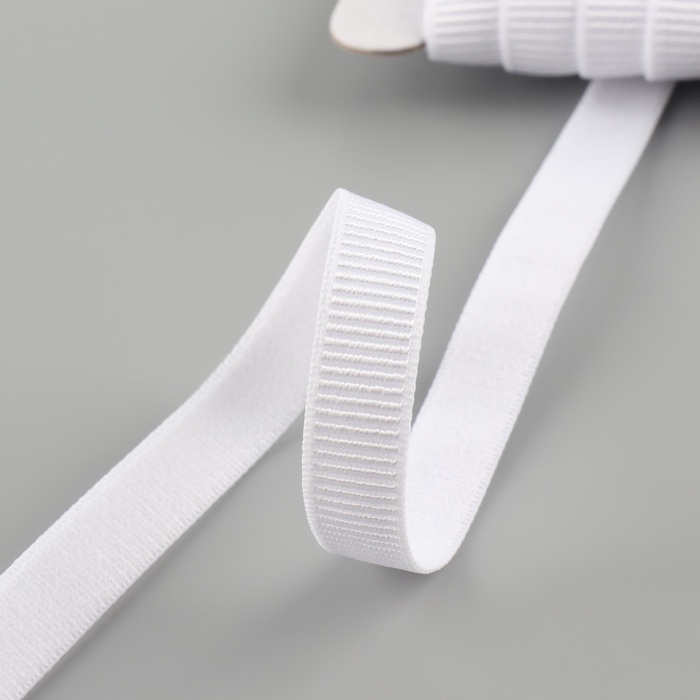 Резинка бельевая, в рубчик, 10 мм, 10 &plusmn; 1 м, цвет белый