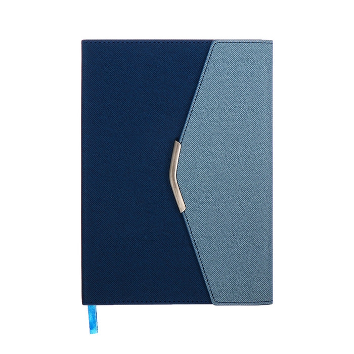 Органайзер на кольцах, А5, 140л, клетка, обл.кожзам, Стиль, синий