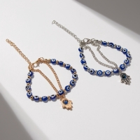 Браслет-оберег «Рука счастья Хамса» глазки, цвет МИКС, L=20 см Браслет-оберег «Рука счастья Хамса» глазки, цвет МИКС, L=20 см