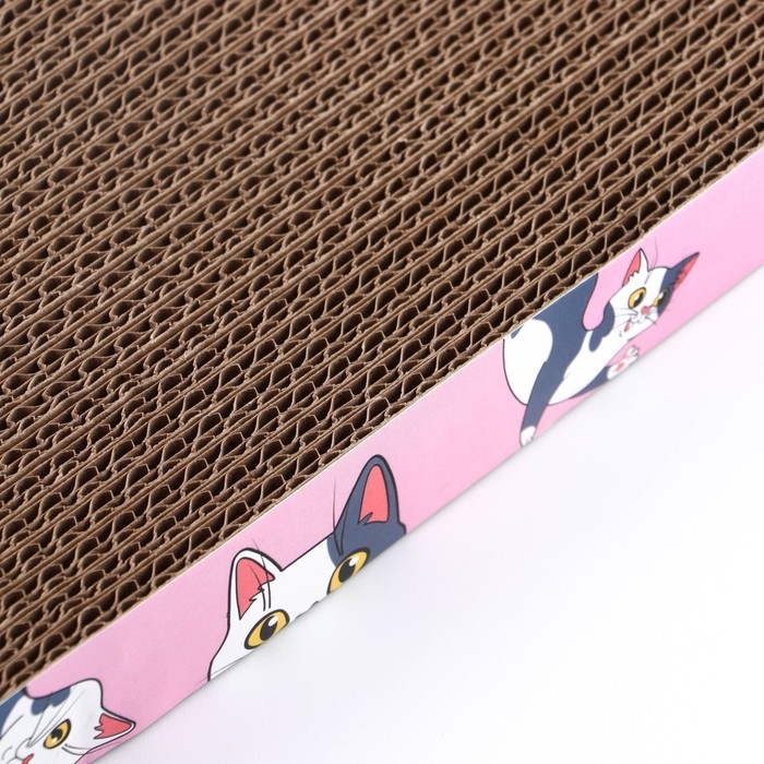 Когтеточка из картона с кошачьей мятой &laquo;Котик&raquo;, 45 см х 20 см х 4,5 см