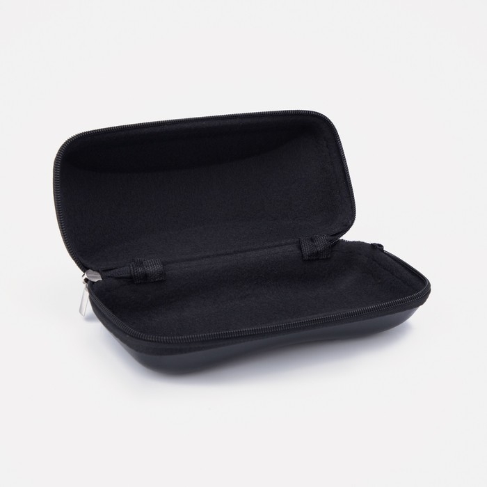 Футляр для очков на молнии, длина 16 см, цвет чёрный
