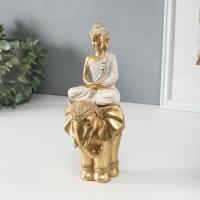 Сувенир полистоун "Будда Шакьямуни на золотом слоне" 11х10х25 см