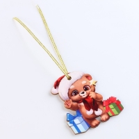 Ёлочная игрушка - подвеска деревянная &laquo;Новый год! Мишутка&raquo;