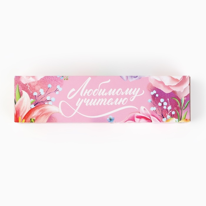 Ручка шариковая синяя паста, бамбуковая в деревянном футляре &laquo;Любимому учителю&raquo;