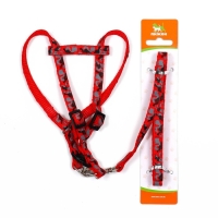 Комплект прошитый "Милитари", ширина 1 см, поводок 120 см, шлейка 23-35 см, красный Комплект прошитый "Милитари", ширина 1 см, поводок 120 см, шлейка 23-35 см, красный