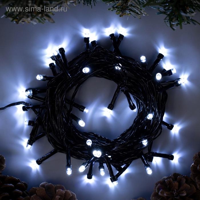 Гирлянда &laquo;Нить&raquo; 5 м, IP20, тёмная нить, 50 LED, свечение белое, 8 режимов, 220 В