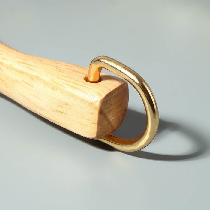 Ручки для сумки деревянные, с полукольцами, 10,3 &times; 8 см, 2 шт, цвет бежевый/золотой
