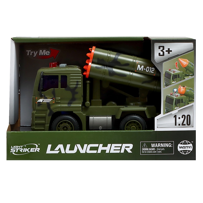 Грузовик инерционный &laquo;Ракетница&raquo;, 1:20, свет, звук