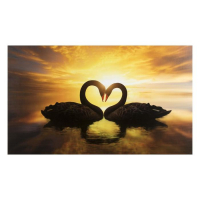 Картина на холсте "Любовь и лебеди" 60*100 см Картина на холсте "Любовь и лебеди" 60*100 см
