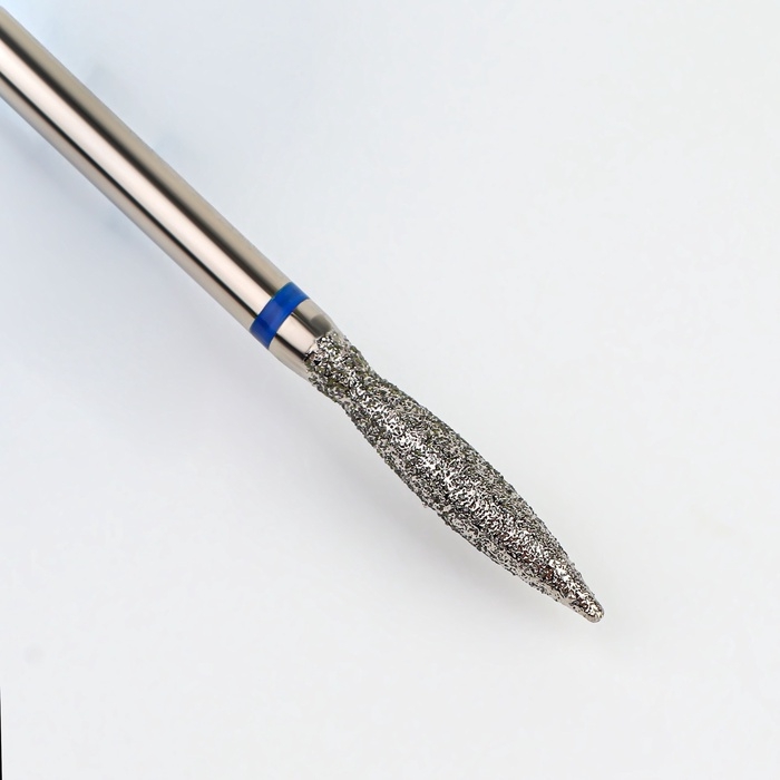 Фреза алмазная для маникюра &laquo;Пламя&raquo;, средняя зернистость, 2,5 &times; 12 мм, в пластиковом футляре