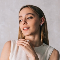 Серьги со стразами «Пусеты» круг классика, d=0,8 см, цвет белый в серебре Серьги со стразами «Пусеты» круг классика, d=0,8 см, цвет белый в серебре