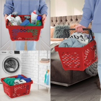 Корзина покупательская пластиковая, 20 л, 2 пластиковые ручки, цвет красный Корзина покупательская пластиковая, 20 л, 2 пластиковые ручки, цвет красный