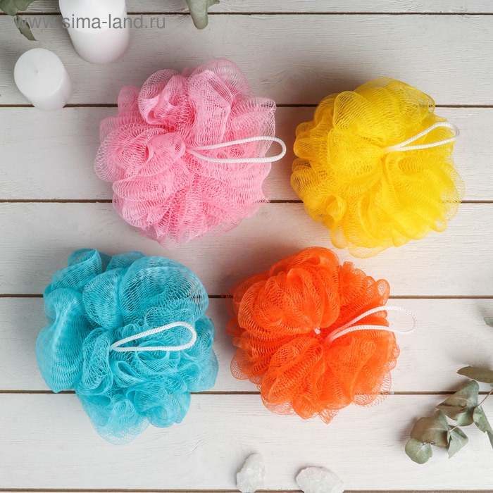 Мочалка для тела Доляна &laquo;Шар&raquo;, 40 гр, цвет МИКС