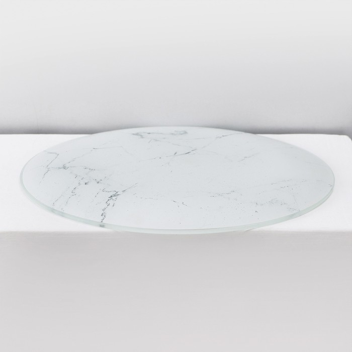 Набор столовый Доляна &laquo;Мрамор&raquo;, 7 предметов: тарелка d=30 см - 1 шт, d=21,5 см - 6 шт, цвет белый