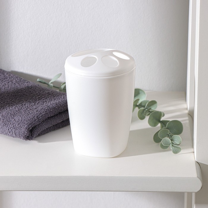 Подставка для зубных щёток Aqua, снежно-белая