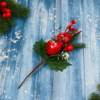 Декор "Зимние грезы" яблоко и ягоды в пайетках, 23 см