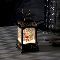 Светодиодная фигура &laquo;Фонарь с Дедом Морозом&raquo; 7.6 &times; 13.5 &times; 3.2 см, пластик, блёстки, батарейки 3xAAA (нет в комплекте), свечение тёплое белое