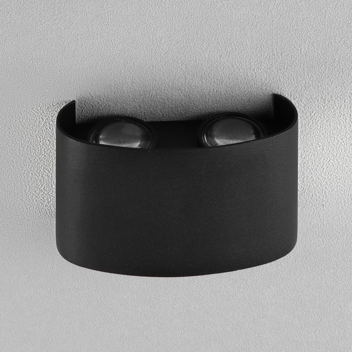 Светильник фасадный &laquo;Полусфера&raquo;, FSD-009, 4Вт, 3000К, 2 луча, IP65, 220 В, металл, черный