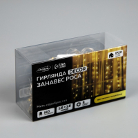 Гирлянда &laquo;Занавес&raquo; 1.6 &times; 1.6 м роса, IP20, серебристая нить, 160 LED, свечение тёплое белое, 8 режимов, 220 В