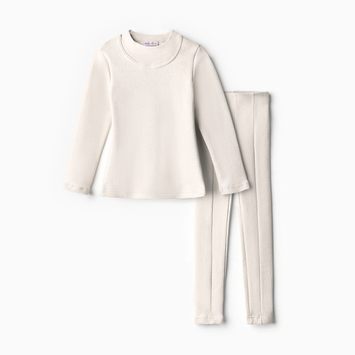 Термобельё для девочки (лонгслив, легинсы) цвет экрю, рост 152 Термобельё для девочки (лонгслив, легинсы) цвет экрю, рост 152