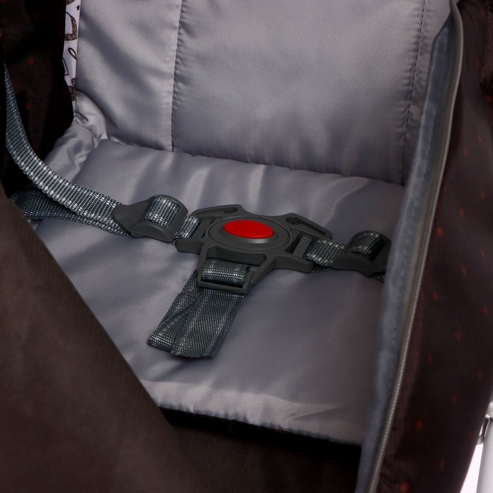 Санки-коляска &laquo;Наши детки 3-1К&raquo;, принт: в горошек шоколадный