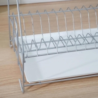 Сушилка для посуды с поддоном 2-х ярусная, 24&times;40&times;38 см, цвет хром