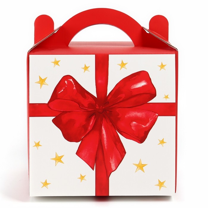 Коробка кондитерская с окном, сундук, &laquo;Бант&raquo;, 20 х 20 х 20 см