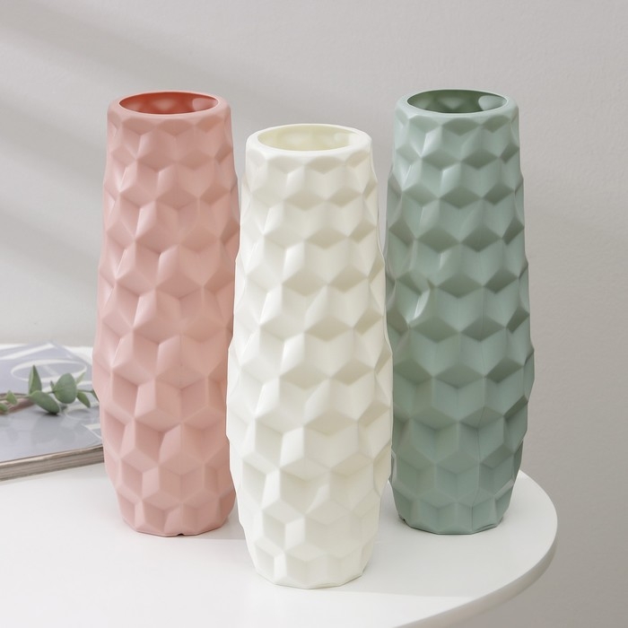 Ваза для цветов, 7×6,5×26 см, 1,3 л, цвет МИКС Ваза для цветов, 7×6,5×26 см, 1,3 л, цвет МИКС