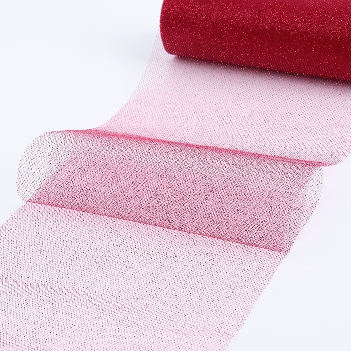 Фатин с глиттером, 15 см, 11 &plusmn; 1 г/кв.м, 9 &plusmn; 0,5 м, цвет фуксия №24