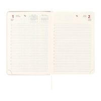 Ежедневник датированный 2025 A5 168 листов, deVENTE.Barbara, твердая обложка кожзам с поролоном, хлястик, перфорация, ляссе, блок 70, розовый