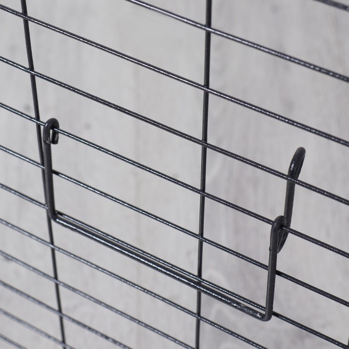 Вольер для животных "Пижон" 8 секций на клипсах 60 х 60 см, ш.п. 37-40 мм, складной, черный